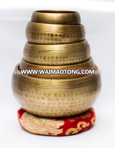 High Quality Handmade in Nepal curved Hammered Tibetan Meditation Singing Bowl