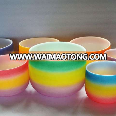 Chakra Set 7pcs Rainbow Quartz Singing Bowl Chakra singing bowls set Crystal Singing Bowl